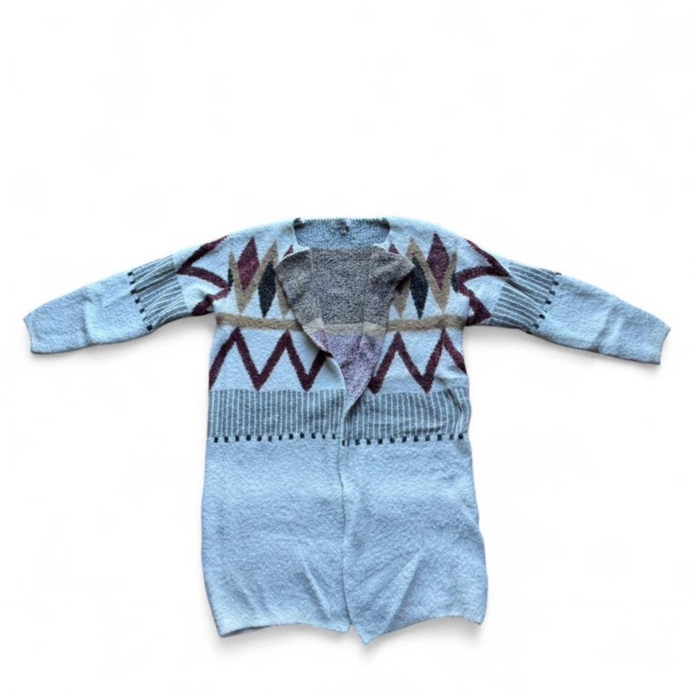 Oceanus Geometric Patterned Cardigan Sweater - image 1